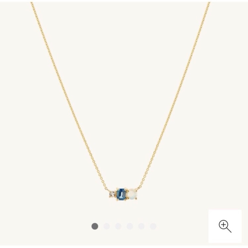 Mejuri Blue Topaz Trio Necklace
